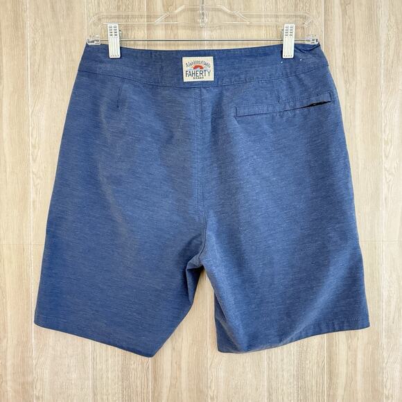 Faherty Board Shorts Mens 28 Blue Color Block Quick Dry Surf Swim Beach Pool - Picture 2 of 11